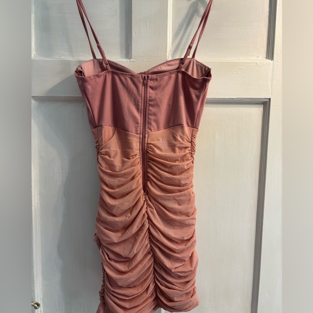 Haute Blush Pink Ruched Corset Bodycon Dress - Picture 3 of 8